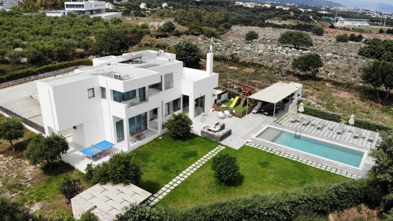 Lux Villa Mia With Heated Pool, 2Km To Beach & Childrens Area! Mikro Metochi Bagian luar foto