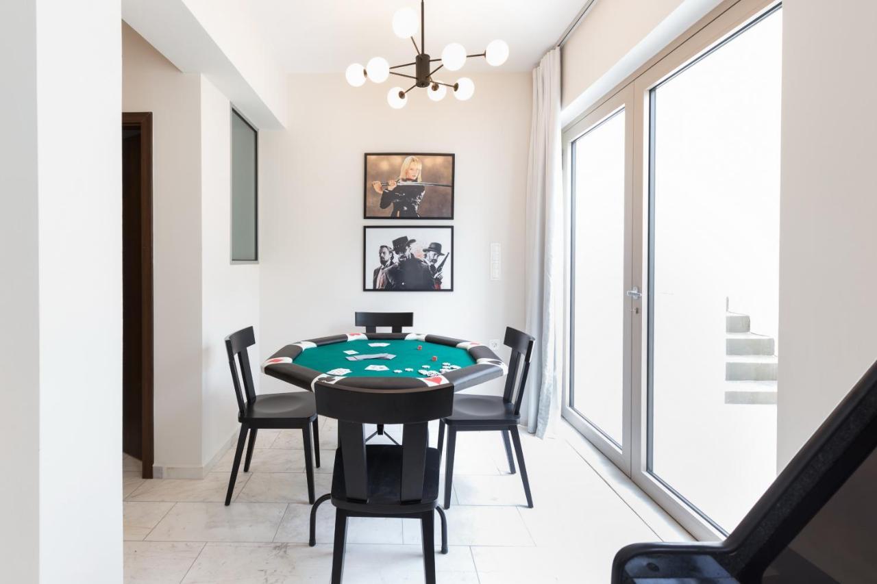 Lux Villa Mia With Heated Pool, 2Km To Beach & Childrens Area! Mikro Metochi Bagian luar foto