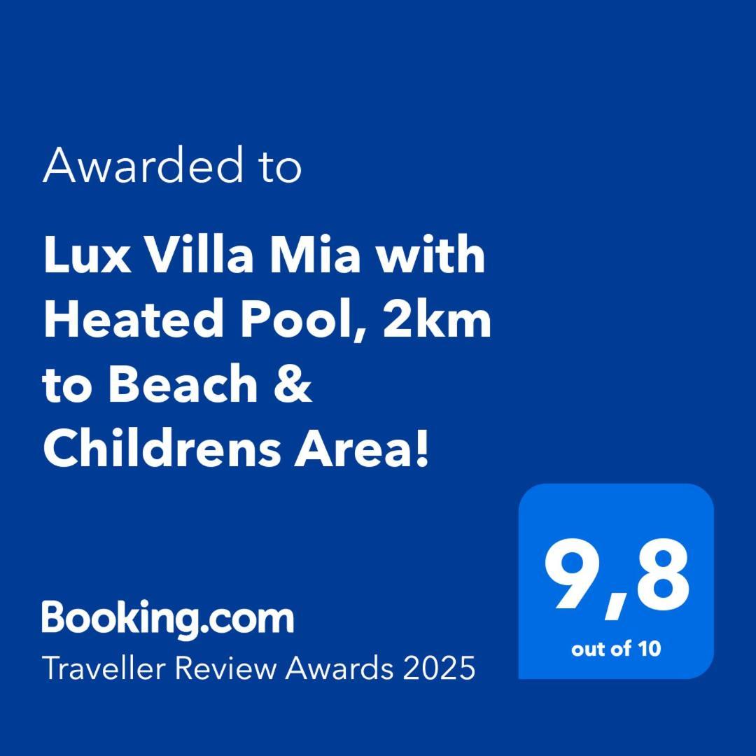 Lux Villa Mia With Heated Pool, 2Km To Beach & Childrens Area! Mikro Metochi Bagian luar foto